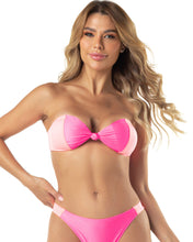 Load image into Gallery viewer, Babydoll strapless bikini (pink/coral)
